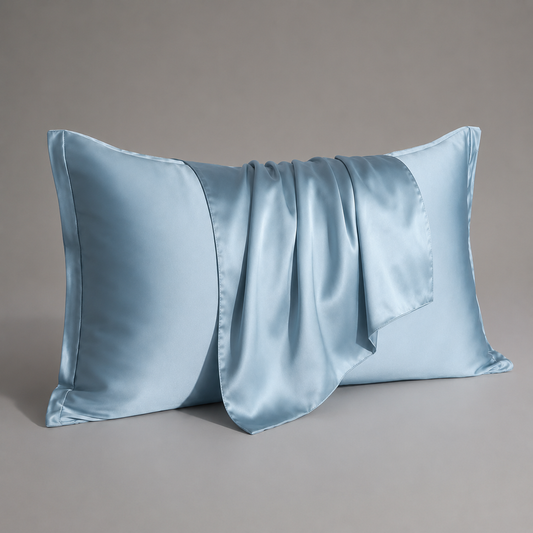 Satin-Kissenbezug Set Taubenblau